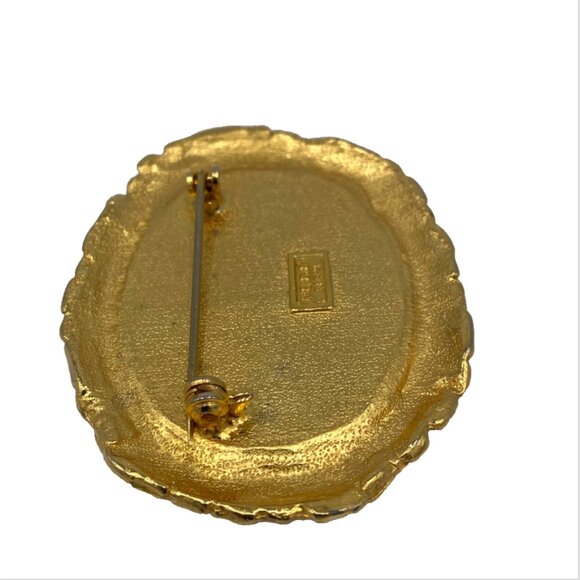 Vintage Modernist POGGI PARIS 2” Gold Dome Brooch | Signed Estate Rare France - Picture 5 of 11